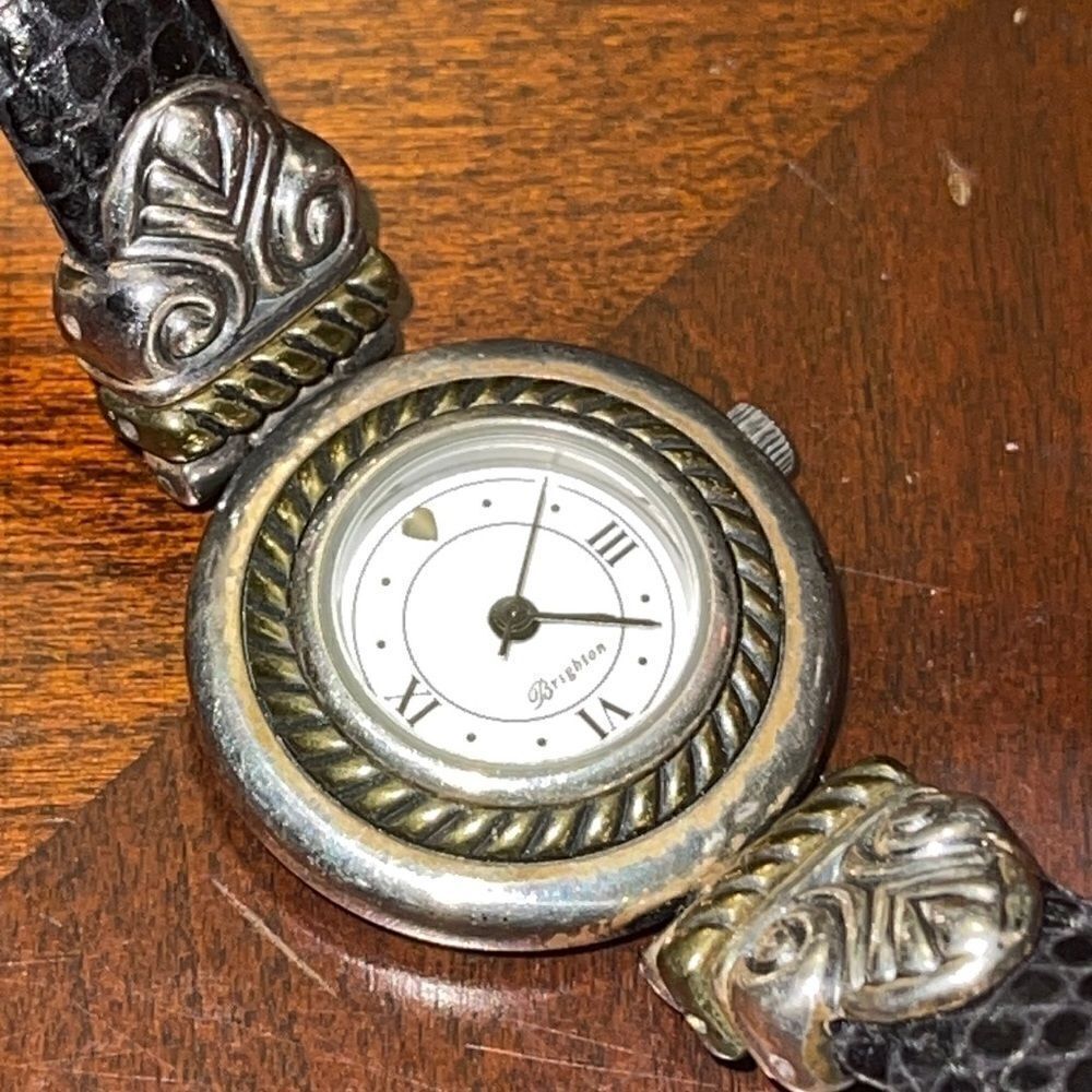 Brighton Stockholm lizard black strap watch